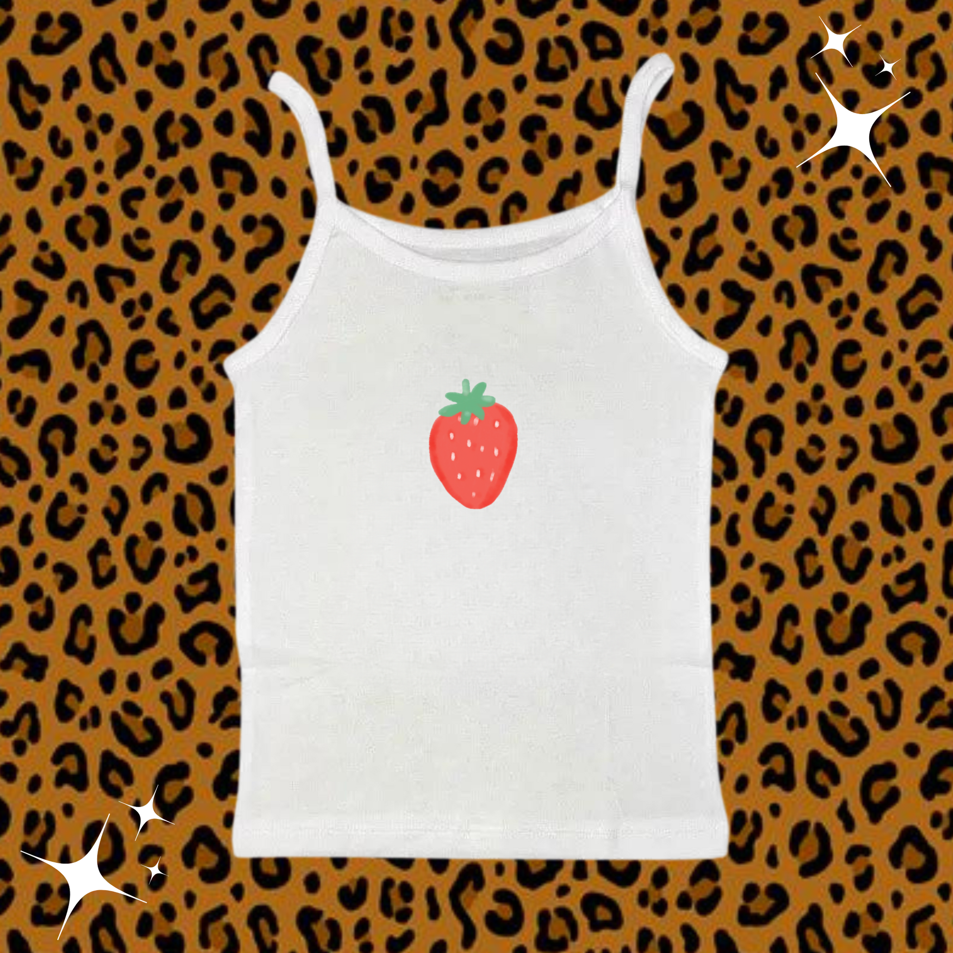 Strawberry Camisole Top White Shirts & Tops PinkLimes Trending Streetwear