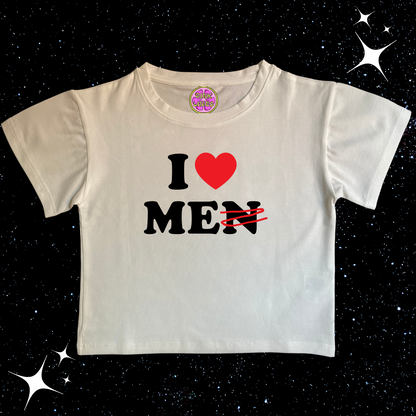I Love Me Crop Tee White Shirts & Tops PinkLimes Trending Streetwear
