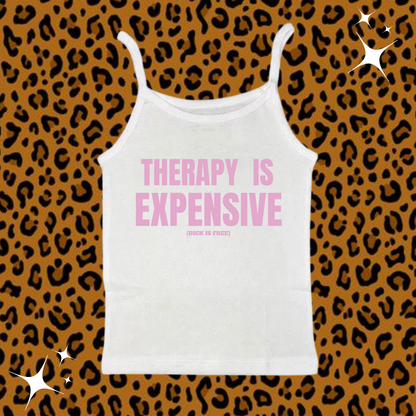 Therapy Is Expensive Camisole Top White Shirts & Tops PinkLimes Trending Streetwear