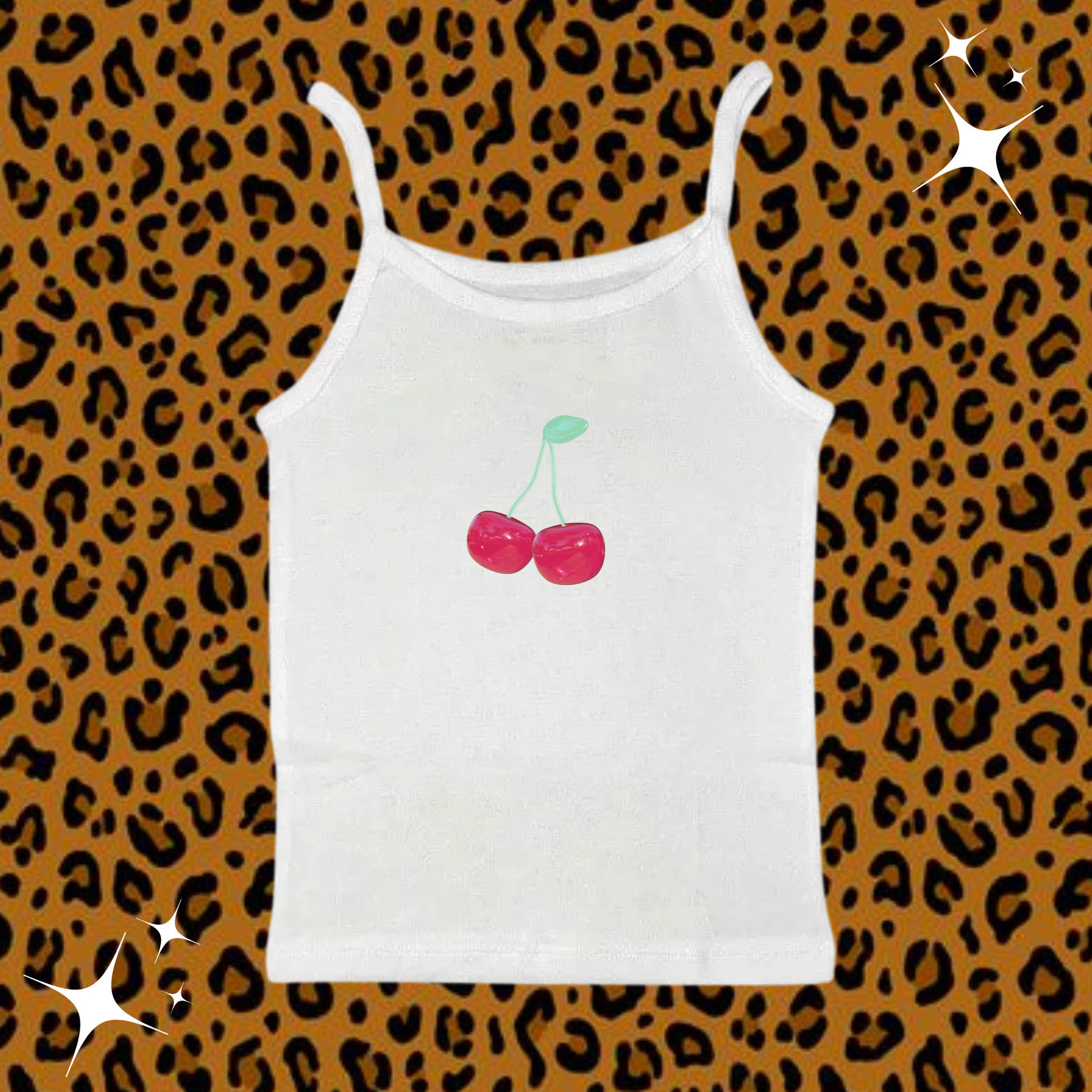 Cherry Camisole Top White Shirts & Tops PinkLimes Trending Streetwear