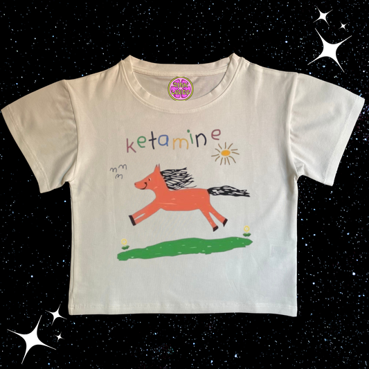 K*tamine Kids Drawing Crop Tee White Shirts & Tops PinkLimes Trending Streetwear