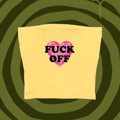 F*ck Off Tube Top Yellow Shirts & Tops PinkLimes Trending Streetwear