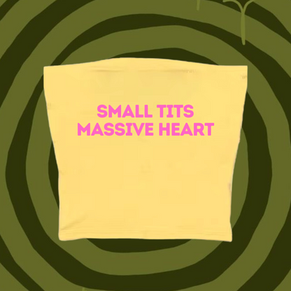 Small Tits Massive Heart Tube Top Yellow Shirts & Tops PinkLimes Trending Streetwear