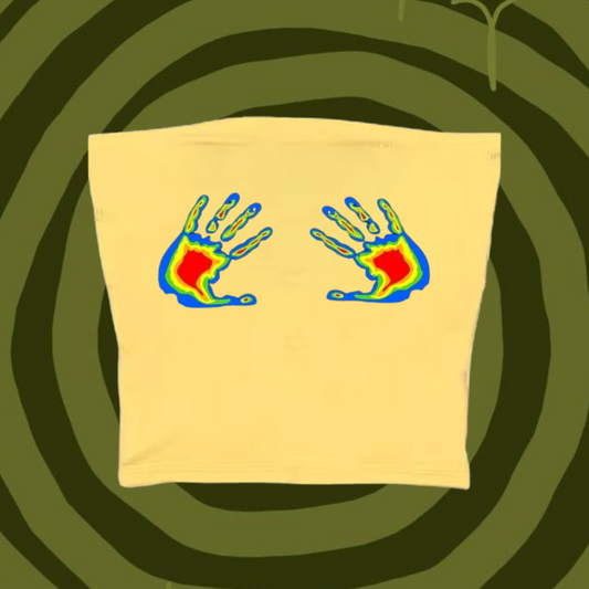 Thermal Hands Tube Top Yellow Shirts & Tops PinkLimes Trending Streetwear
