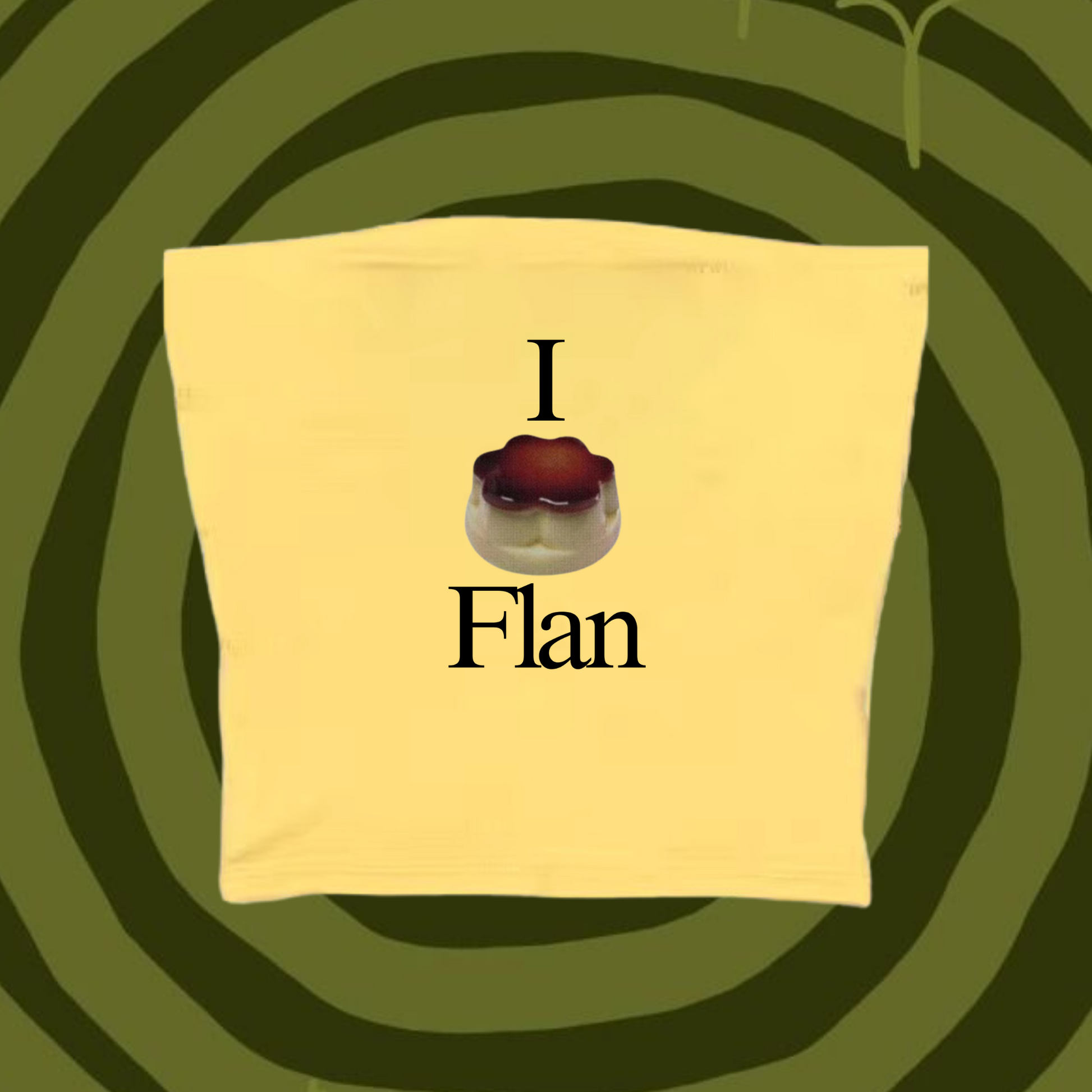 I Love Flan Tube Top Yellow Shirts & Tops PinkLimes Trending Streetwear