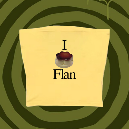 I Love Flan Tube Top Yellow Shirts & Tops PinkLimes Trending Streetwear