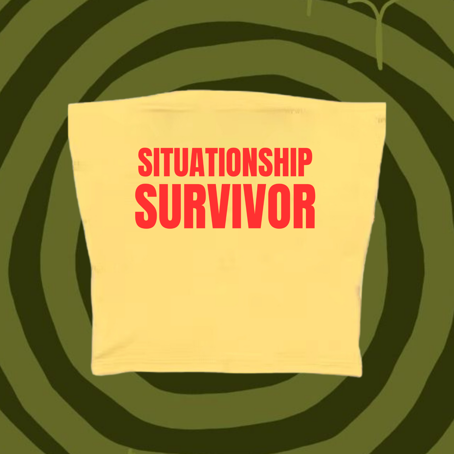 Situationship Survivor Tube Top Yellow Shirts & Tops PinkLimes Trending Streetwear