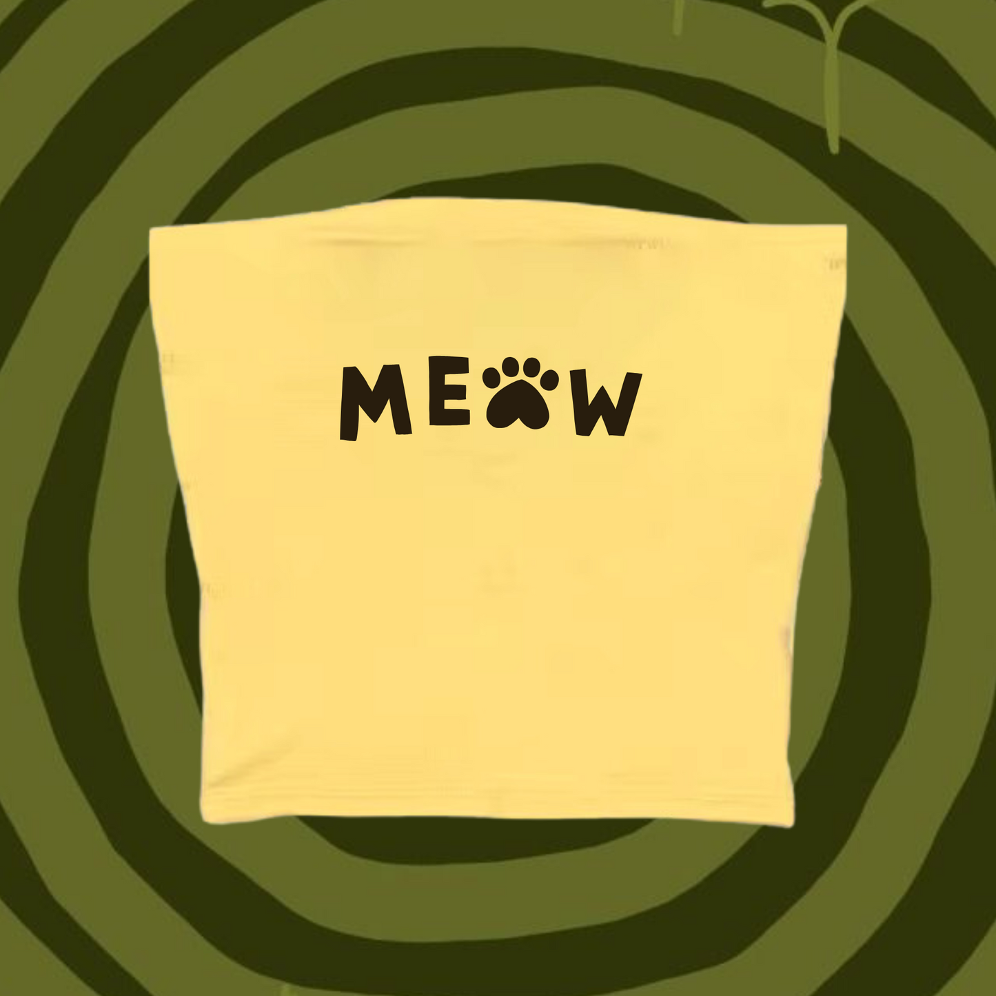 Meow Tube Top Yellow Shirts & Tops PinkLimes Trending Streetwear