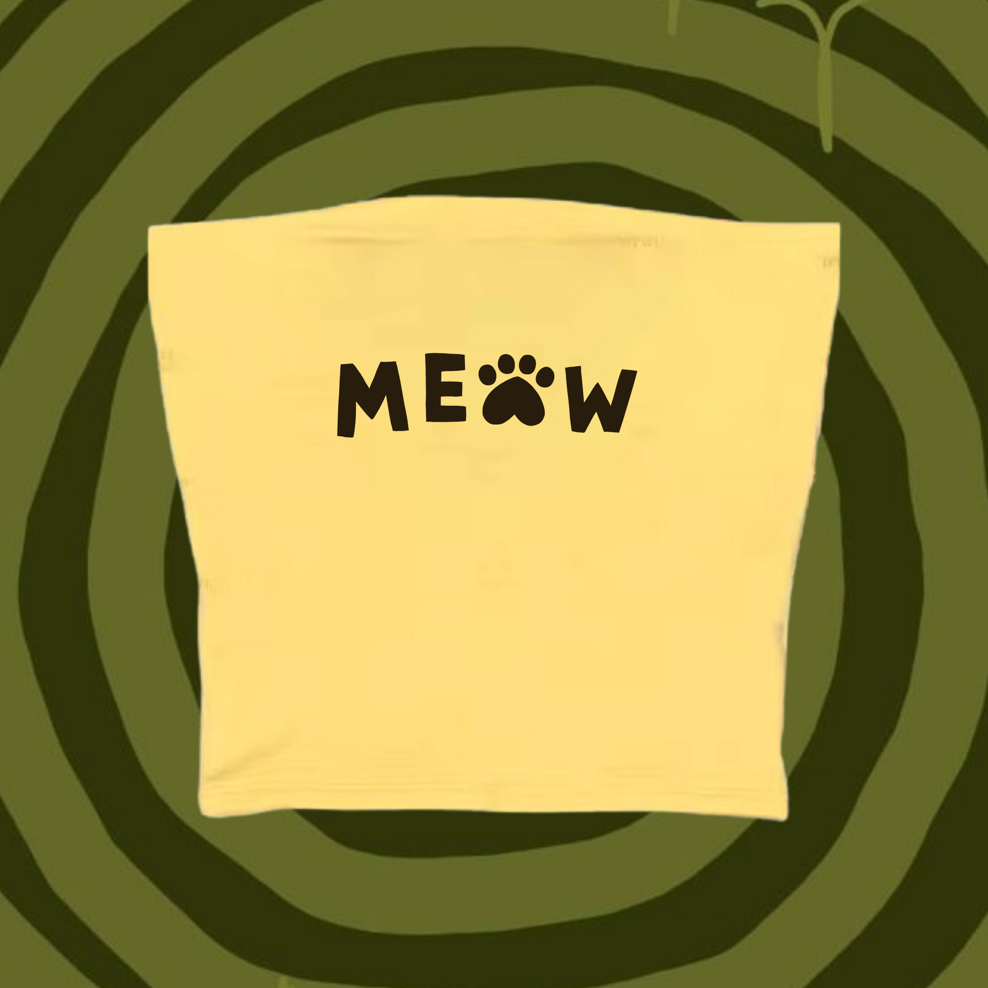 Meow Tube Top Yellow Shirts & Tops PinkLimes Trending Streetwear