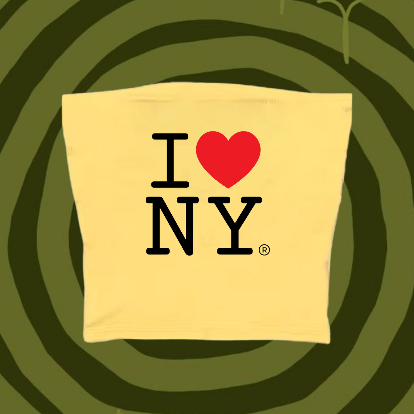 I Love NY Tube Top Yellow Shirts & Tops PinkLimes Trending Streetwear
