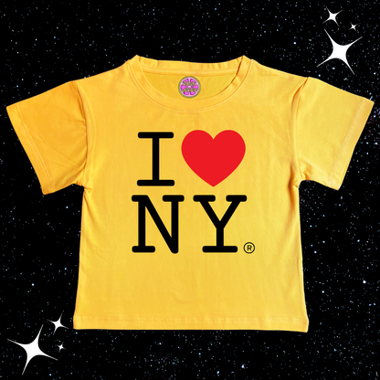 I Love NY Crop Tee Yellow Shirts & Tops PinkLimes Trending Streetwear