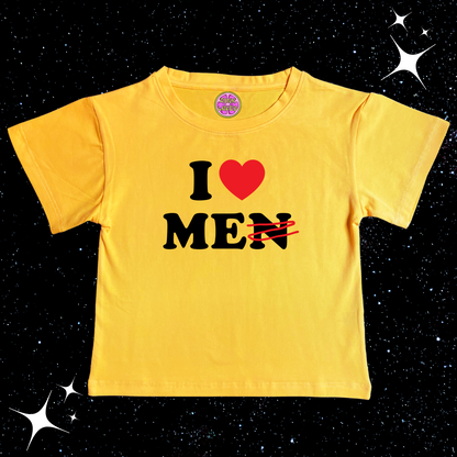 I Love Me Crop Tee Yellow Shirts & Tops PinkLimes Trending Streetwear