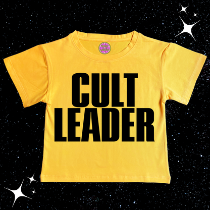 CULT LEADER Crop Tee Yellow Shirts & Tops PinkLimes Trending Streetwear