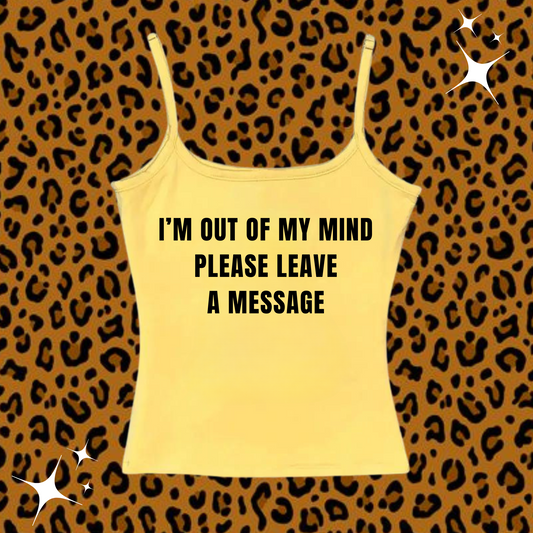 I'm Out Of My Mind Camisole Top Yellow Shirts & Tops PinkLimes Trending Streetwear