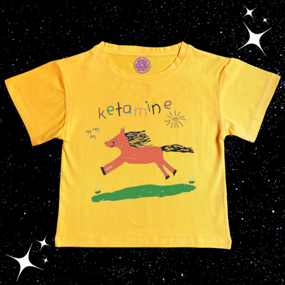 K*tamine Kids Drawing Crop Tee Yellow Shirts & Tops PinkLimes Trending Streetwear