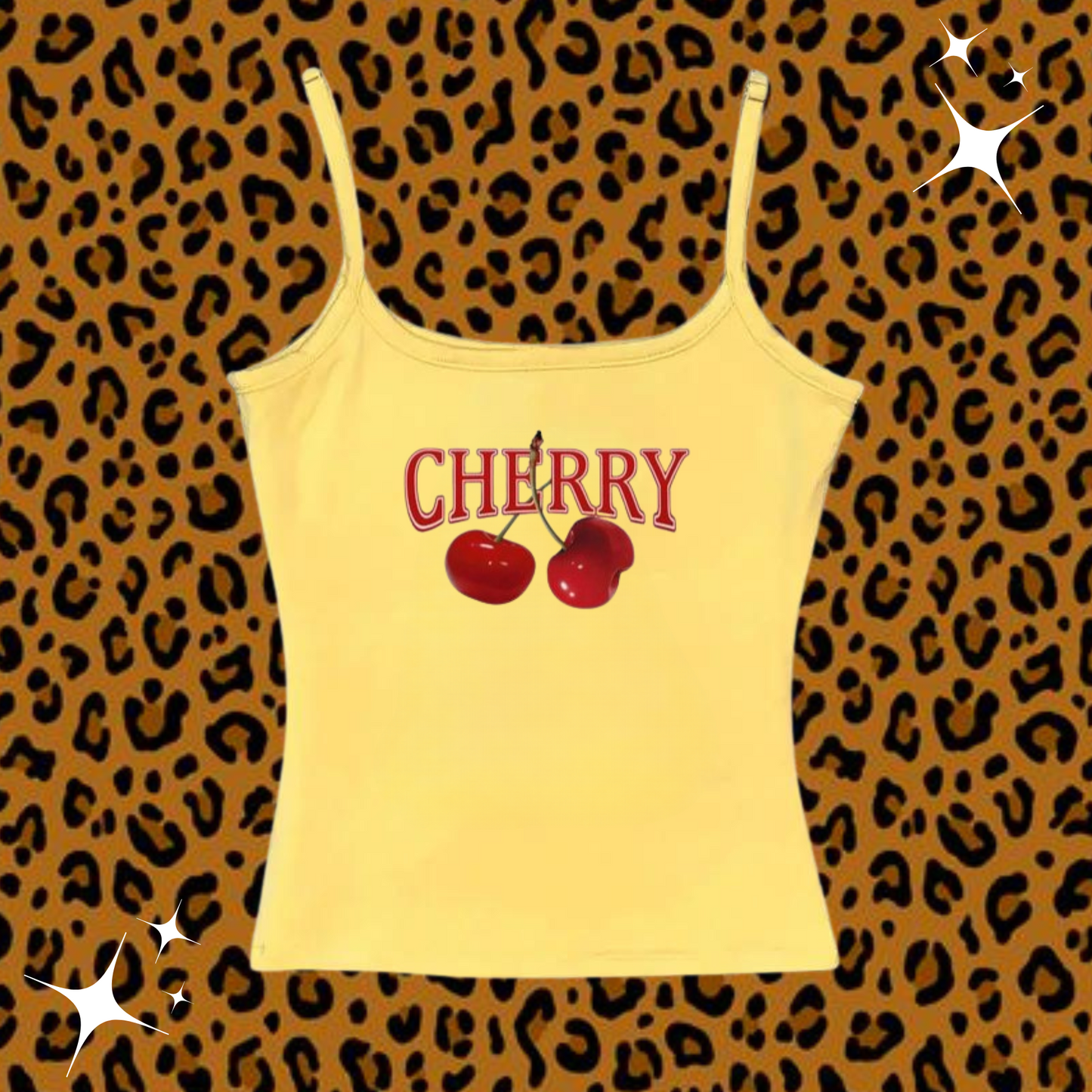 Cherry Camisole Top Yellow Shirts & Tops PinkLimes Trending Streetwear