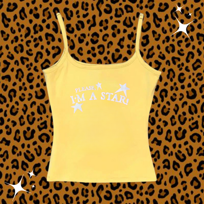 Please I'm A Star Camisole Top Yellow Shirts & Tops PinkLimes Trending Streetwear