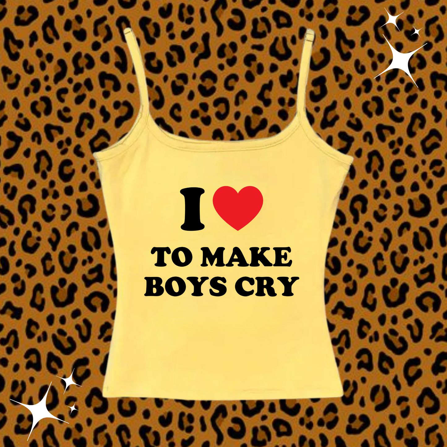 I Love To Make Boys Cry Camisole Top Yellow Shirts & Tops PinkLimes Trending Streetwear