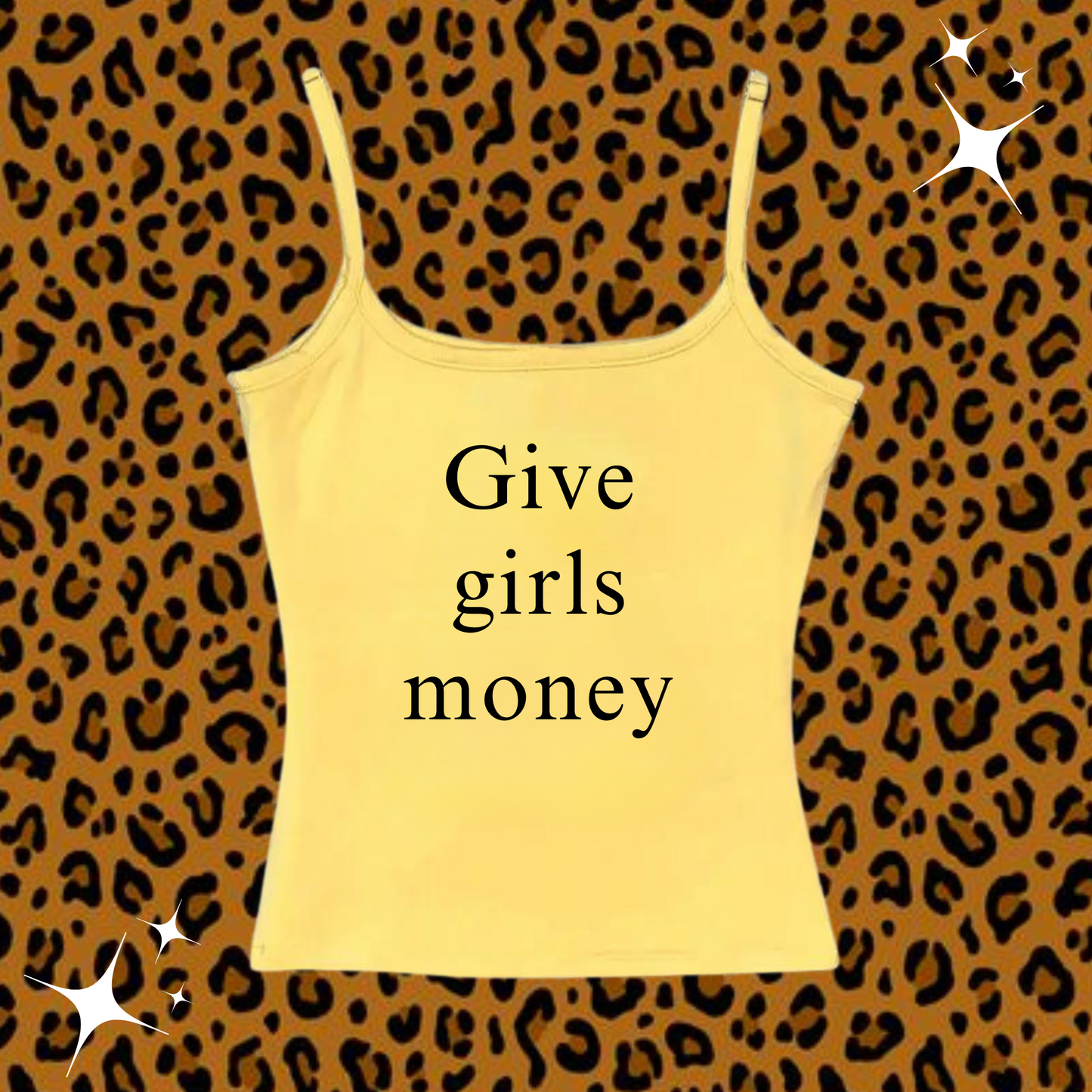 Give Girls Money Camisole Top Yellow Shirts & Tops PinkLimes Trending Streetwear