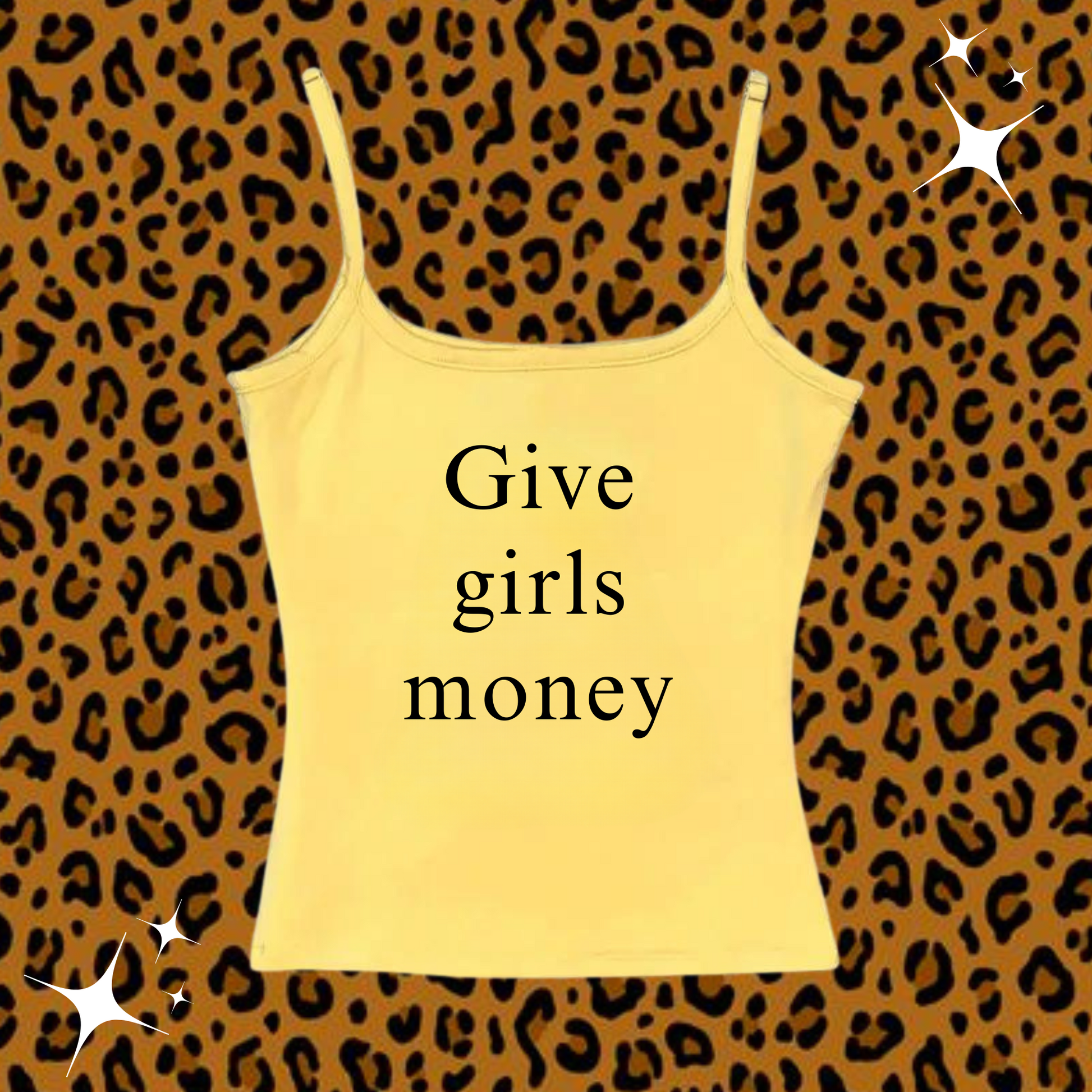 Give Girls Money Camisole Top Yellow Shirts & Tops PinkLimes Trending Streetwear