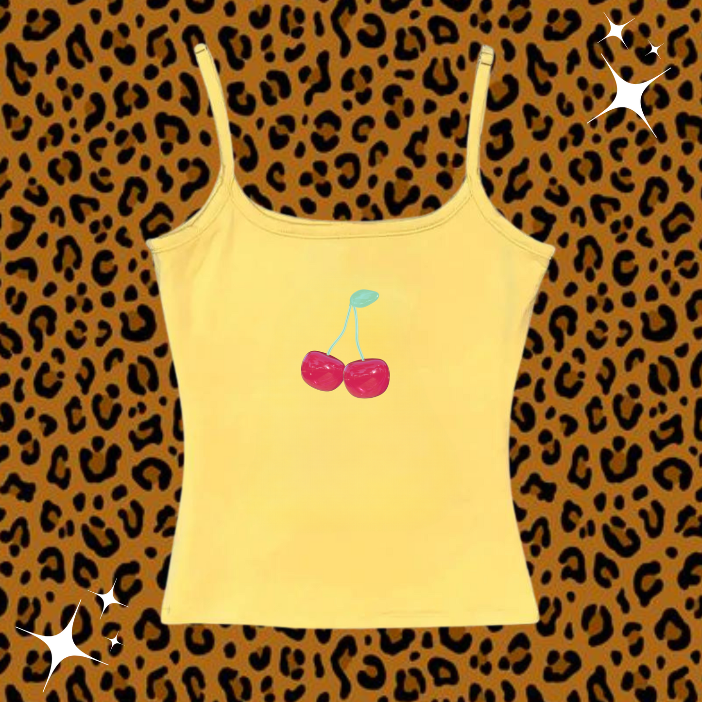 Cherry Camisole Top Yellow Shirts & Tops PinkLimes Trending Streetwear
