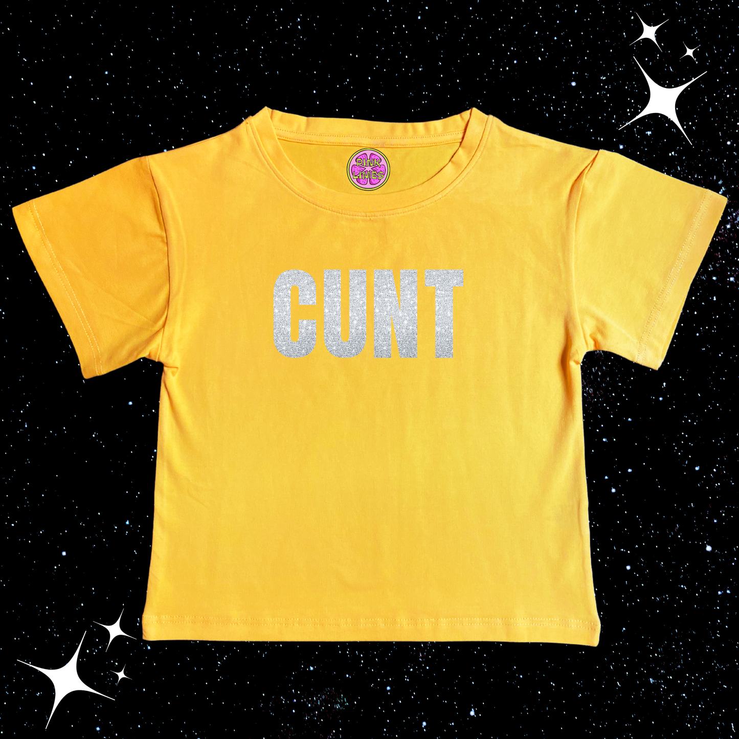 C*nt Crop Tee Yellow Shirts & Tops PinkLimes Trending Streetwear