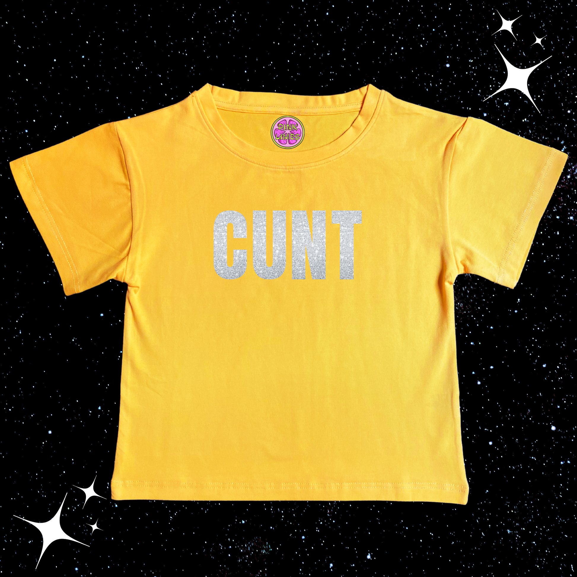 C*nt Crop Tee Yellow Shirts & Tops PinkLimes Trending Streetwear
