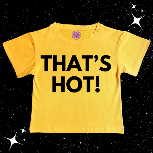 That's Hot Crop Tee Yellow Shirts & Tops PinkLimes Trending Streetwear