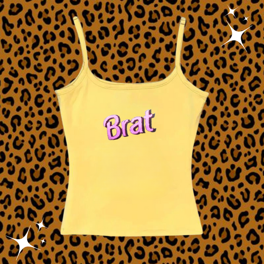 Brat Camisole Top Yellow Shirts & Tops PinkLimes Trending Streetwear