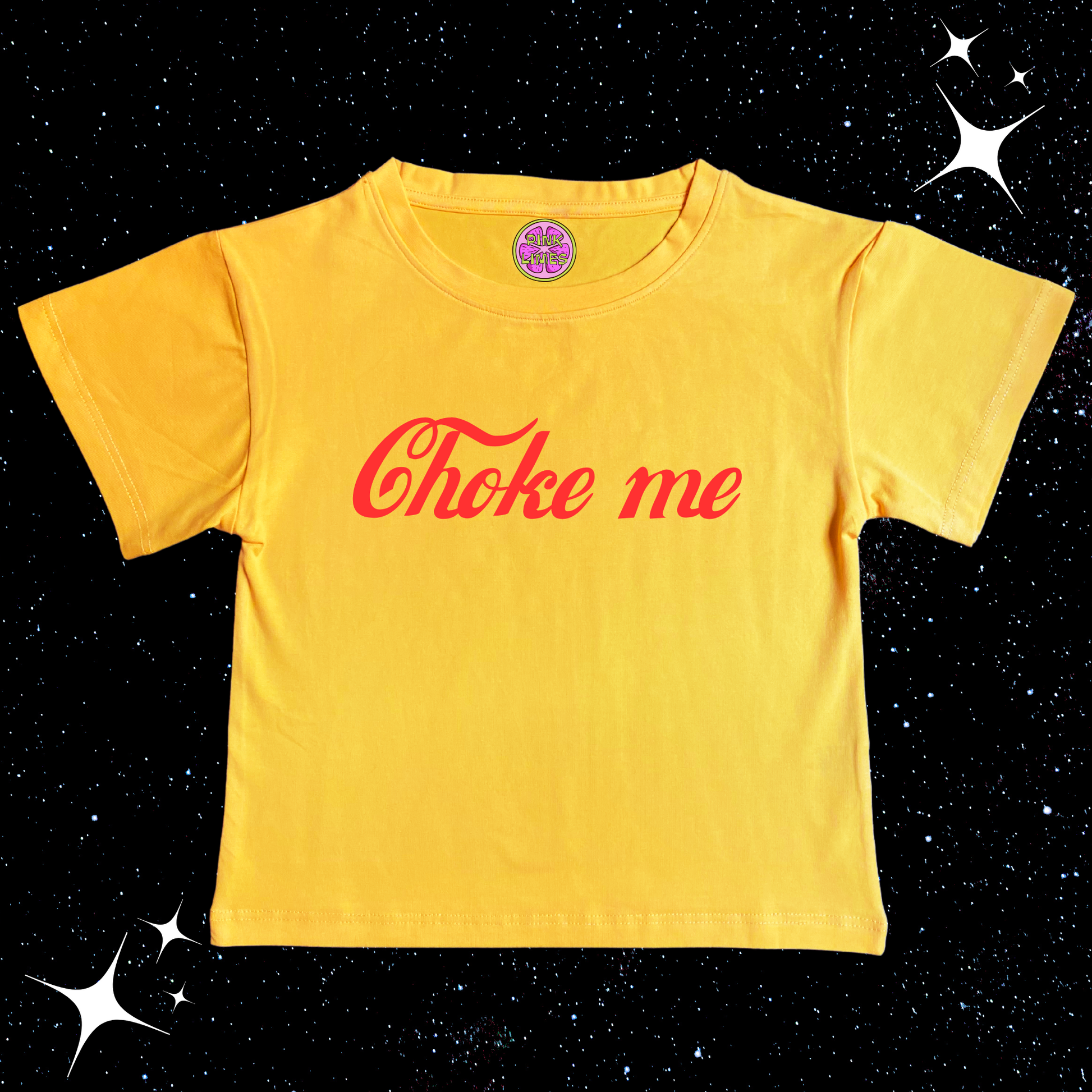 Choke Me Crop Tee Yellow Shirts & Tops PinkLimes Trending Streetwear
