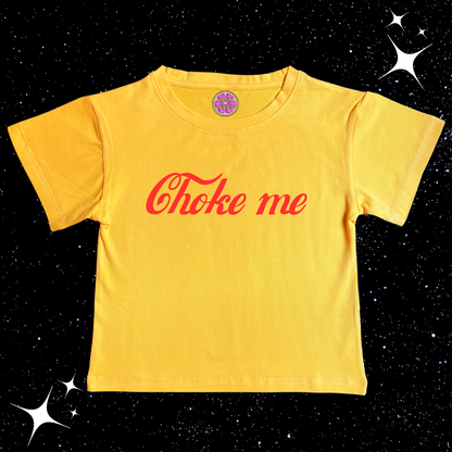 Choke Me Crop Tee Yellow Shirts & Tops PinkLimes Trending Streetwear