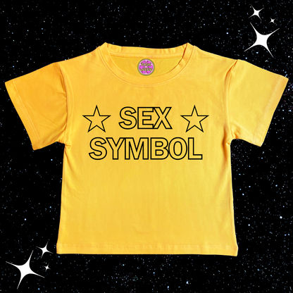 S*x Symbol Crop Tee Yellow Shirts & Tops PinkLimes Trending Streetwear