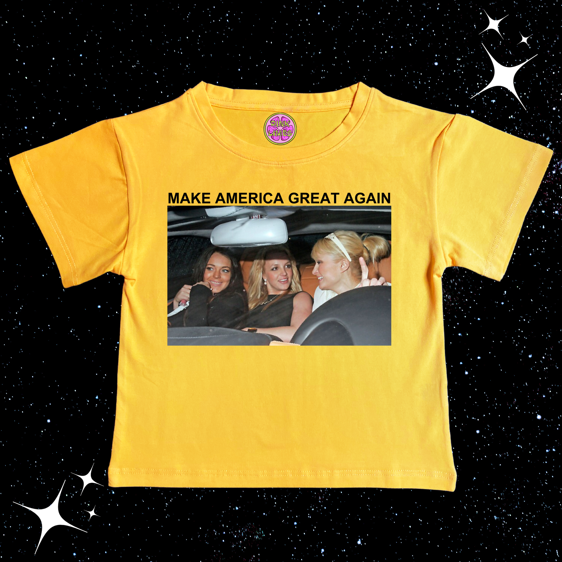 Make America Great Again Crop Tee Yellow Shirts & Tops PinkLimes Trending Streetwear