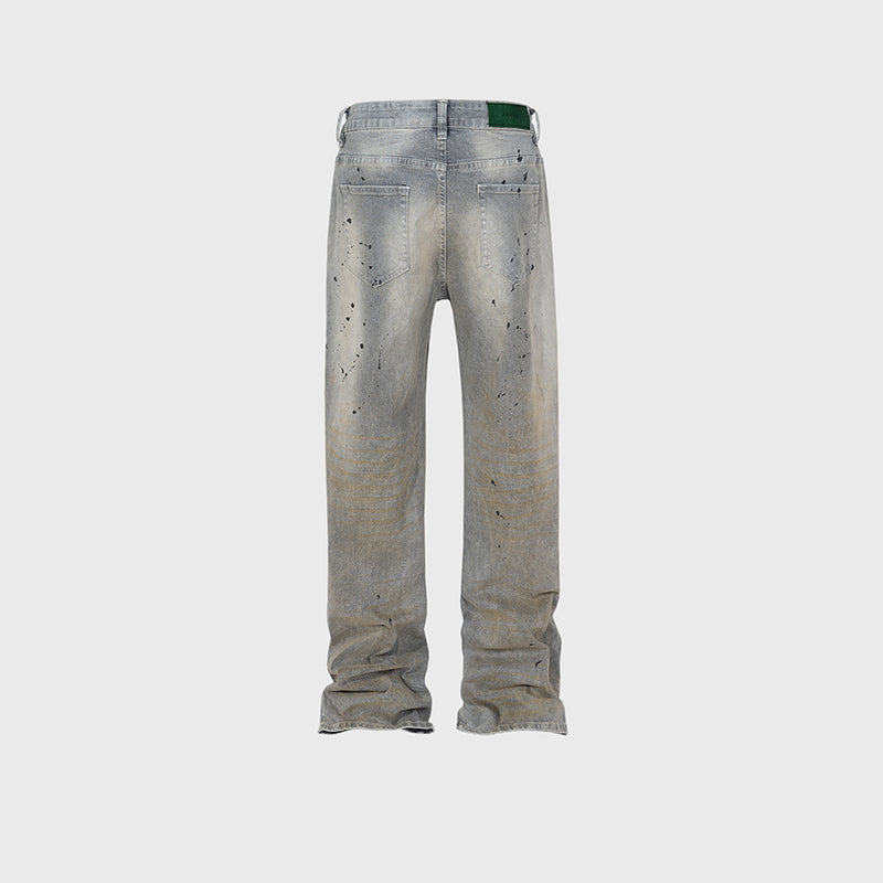 Splash Ink Gray Loose Jeans PinkLimes Trending Streetwear