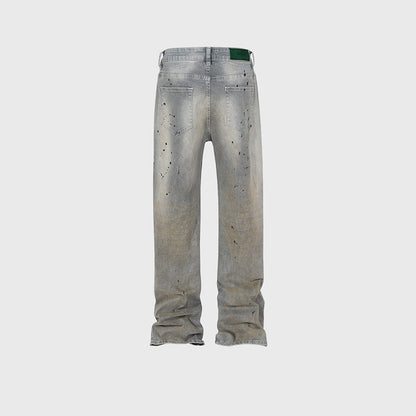 Splash Ink Gray Loose Jeans PinkLimes Trending Streetwear