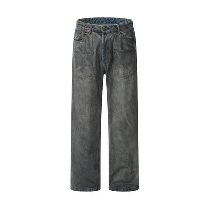Distressed Loose Dark Blue Denim Jeans Blue PinkLimes Trending Streetwear