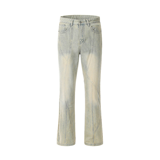 Flared Light Jeans Khaki PinkLimes Trending Streetwear