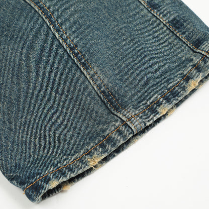 Pleated Washed Blue Denim Cargo Jeans PinkLimes Trending Streetwear
