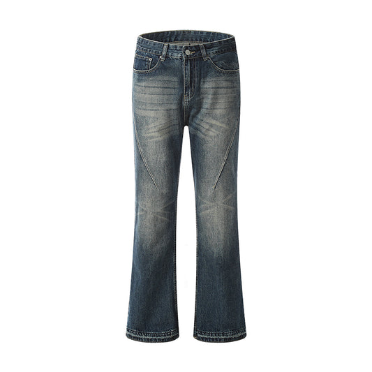 Flared Faded Blue Jeans Blue PinkLimes Trending Streetwear