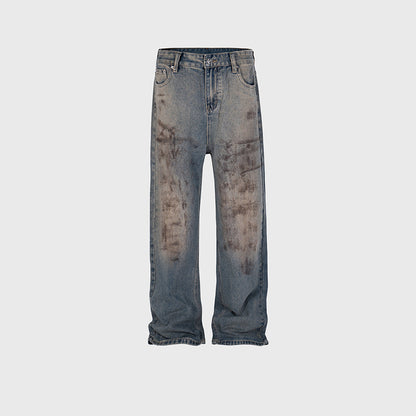 Unisex Splash Paint Wide-Leg Jeans PinkLimes Trending Streetwear