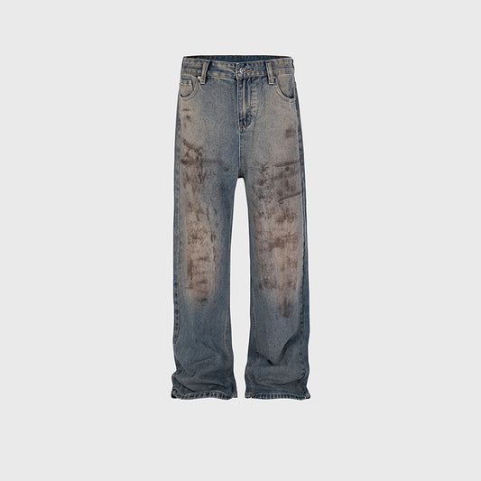 Unisex Splash Paint Wide-Leg Jeans PinkLimes Trending Streetwear