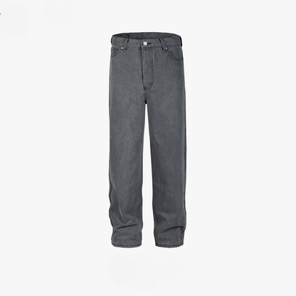 Archive‑Washed Wide Leg Dad Jeans Gray PinkLimes Trending Streetwear