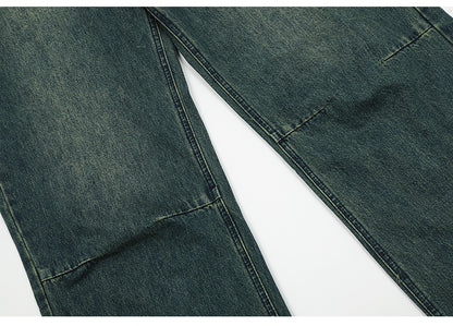 Deep Grey Straight-Leg Denim Jeans PinkLimes Trending Streetwear