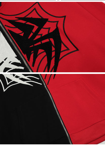Spider Zip-Up Hoodie Shirts & Tops PinkLimes Trending Streetwear