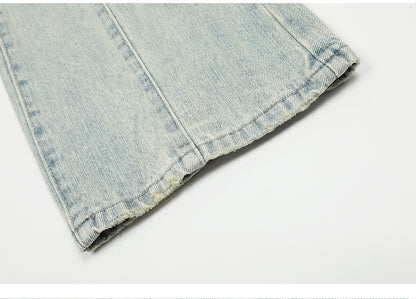 Spliced Light Blue Denim Jeans PinkLimes Trending Streetwear