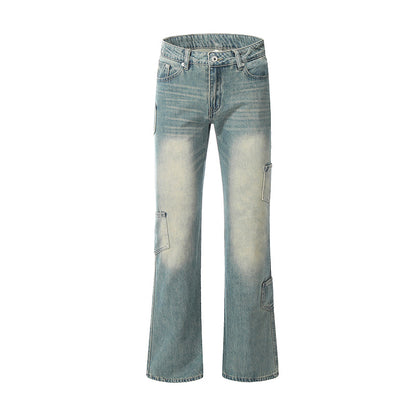 Distressed Denim Slim Streetwear Jeans Blue PinkLimes Trending Streetwear