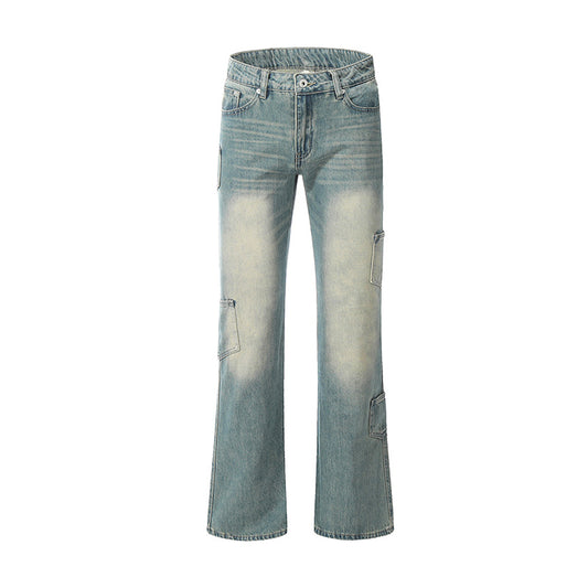 Distressed Denim Slim Streetwear Jeans Blue PinkLimes Trending Streetwear
