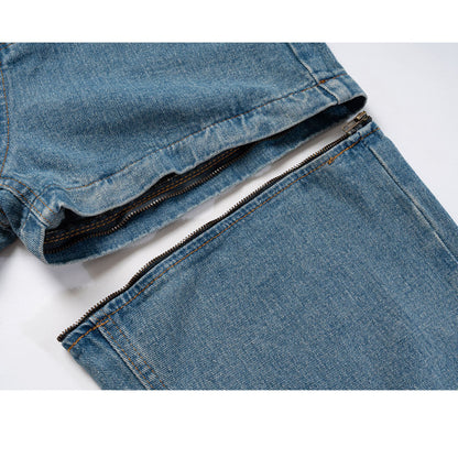 Three-Segment Detachable Zipper Jeans PinkLimes Trending Streetwear