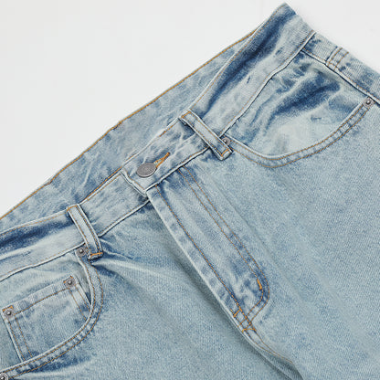 Blue Washed Denim Jeans PinkLimes Trending Streetwear