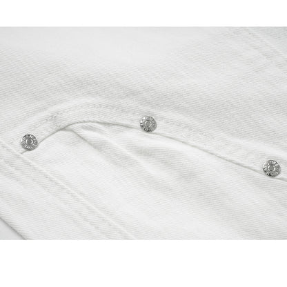 Unisex Studded Black & White Wide-Leg Jeans PinkLimes Trending Streetwear